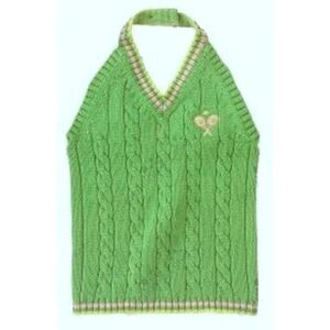 Gymboree girls preppy sweater halter tank top shirt green pink tennis match 6 7
